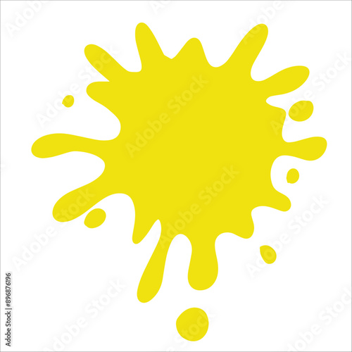 Paint yellow pigment spray splash stain illustration spots
