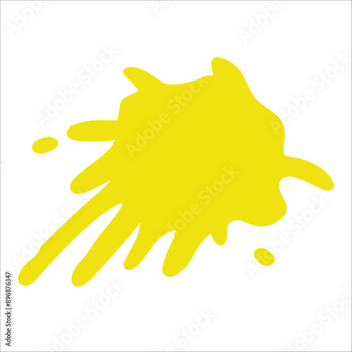 Paint yellow pigment spray splash stain illustration spots