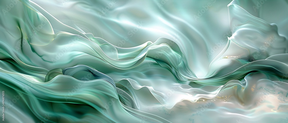 Obraz premium Light green and white abstract background.