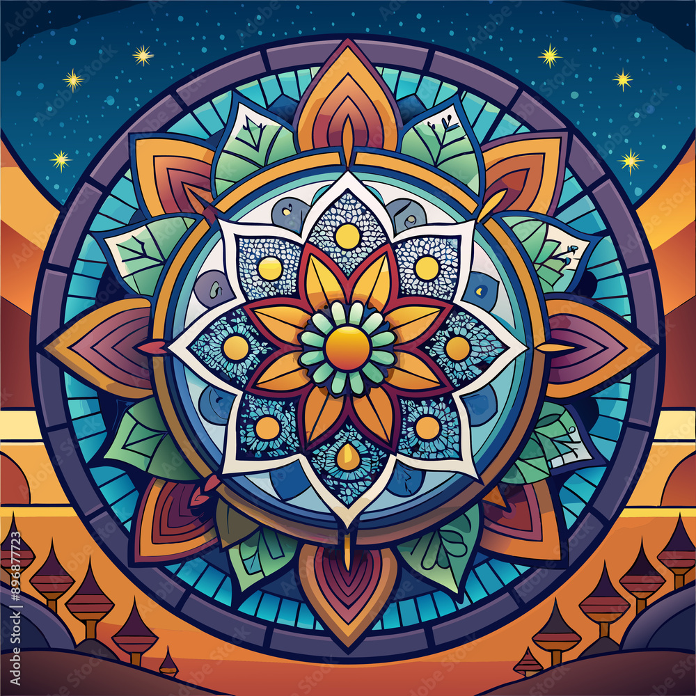 Colorful mandala patterns design