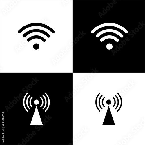 Illustration vector graphic of wifi icon, black and white