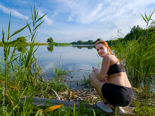 Backwater of Tisza river near Szeged photo