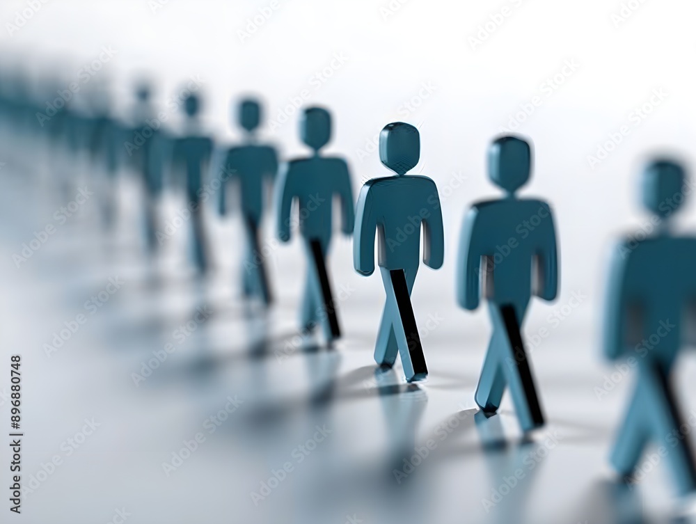 A line of people walking in a row A line of people walking in a row