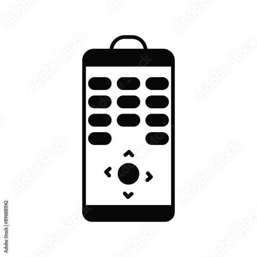 remote shutter release glyph icon with white background vector stock illustration