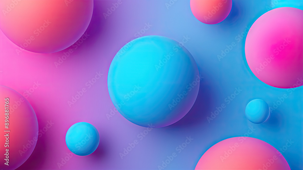 Colorful abstract composition featuring vibrant spheres in shades of pink and blue against a gradient background. Colorful abstract composition featuring vibrant spheres in shades of pink and blue against a gradient background.