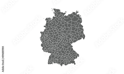Political Map of Germany isolated on white background. for website layouts, background, education, precise, customizable, Travel worldwide, map silhouette backdrop, earth geography, political,reports.