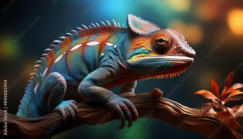 Fototapeta premium green iguana on a tree