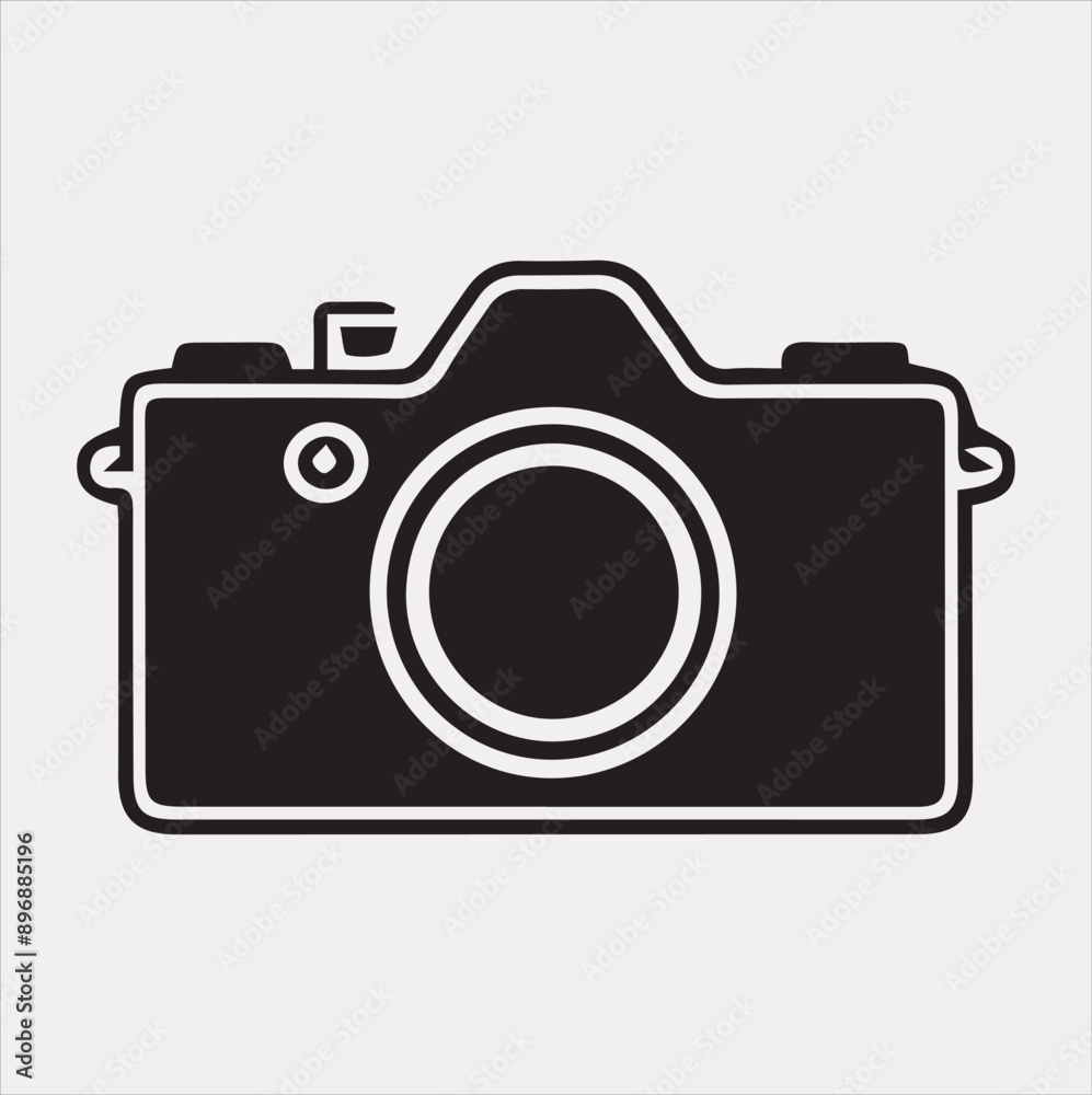 Camera silhouette vector on a white background Camera silhouette vector on a white background