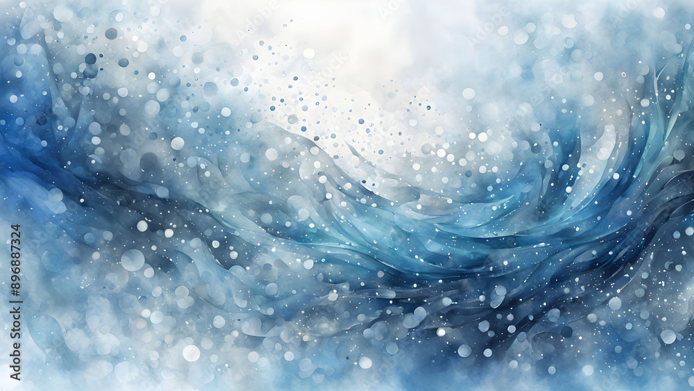 An abstract background with blurred blue gradient and sparkling silver glittering shine An abstract background with blurred blue gradient and sparkling silver glittering shine