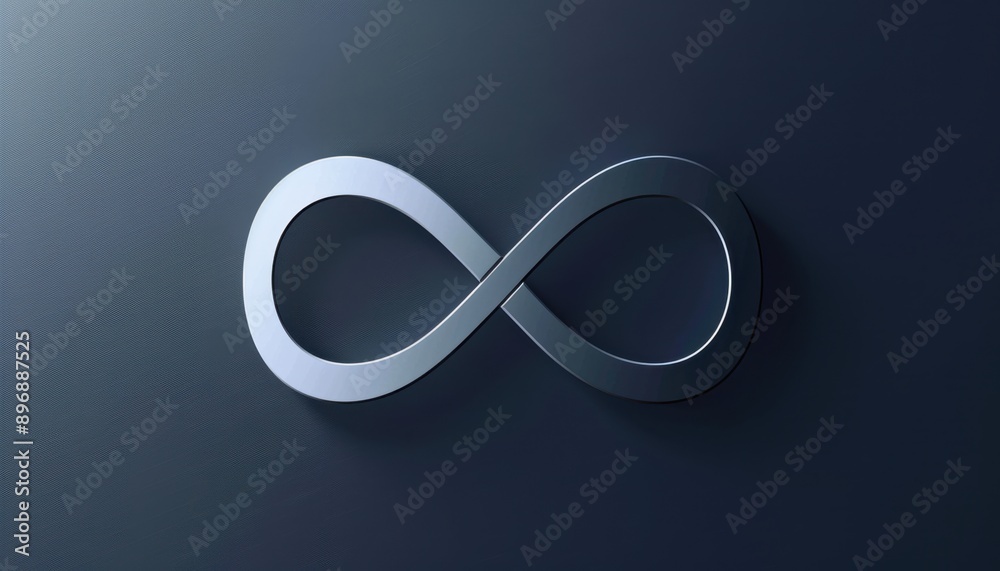 Metallic Infinity Symbol on a Dark Blue Background Metallic Infinity Symbol on a Dark Blue Background