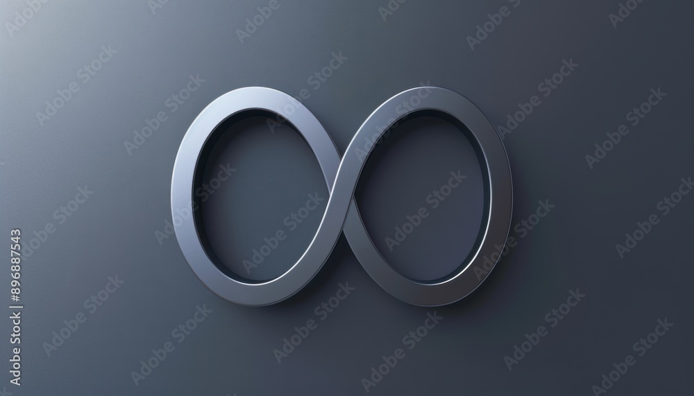 A Metallic Infinity Symbol on a Dark Grey Background A Metallic Infinity Symbol on a Dark Grey Background