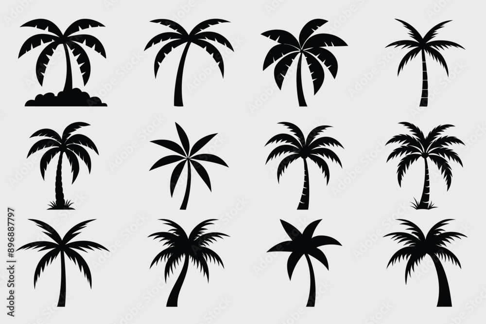 Minimalist Palm Tree Logo Icon Design Template - Vector Art Minimalist Palm Tree Logo Icon Design Template - Vector Art