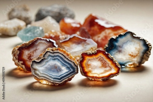 an image of raw agate gemstones