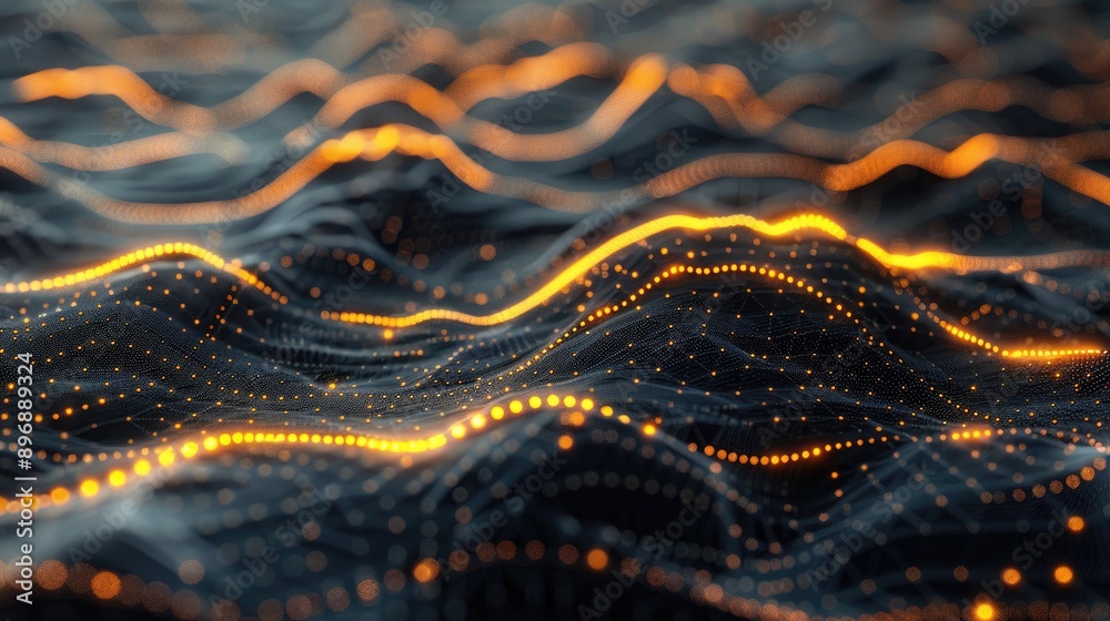 Futuristic 3D mesh with glowing edges and intricate designs Futuristic 3D mesh with glowing edges and intricate designs