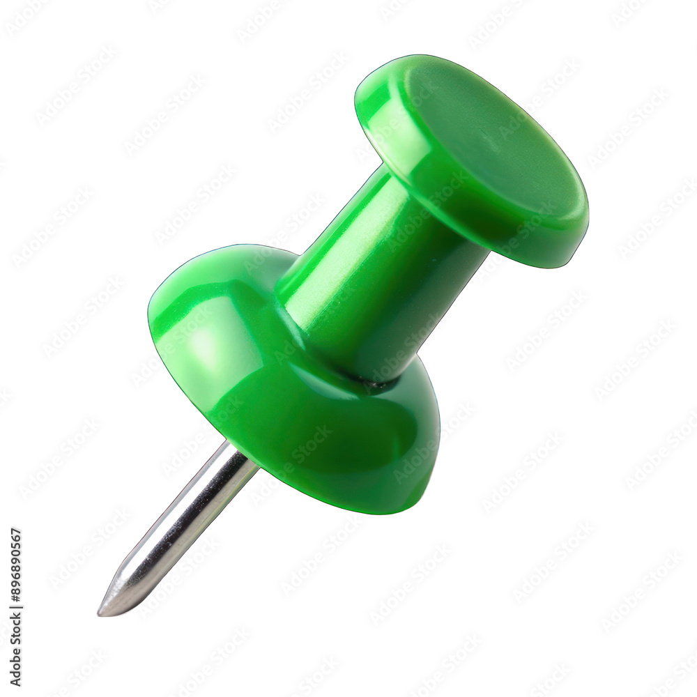 Green pushpin isolated on transparent background Green pushpin isolated on transparent background