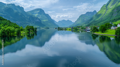 Beautiful flight view from the lakeside