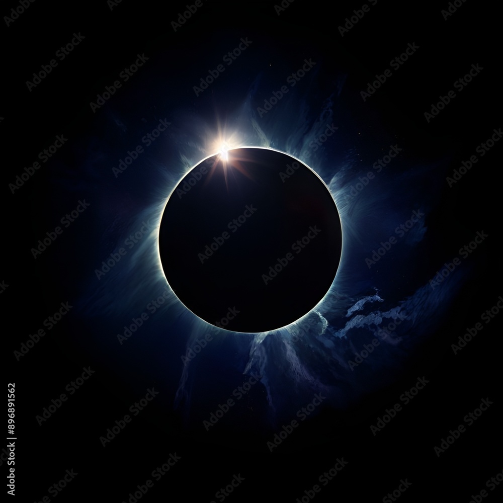 Obraz premium a-solar-eclipse-the-total-eclipse-is-caused-when-the-sun-moon-and-earth-align-illustration