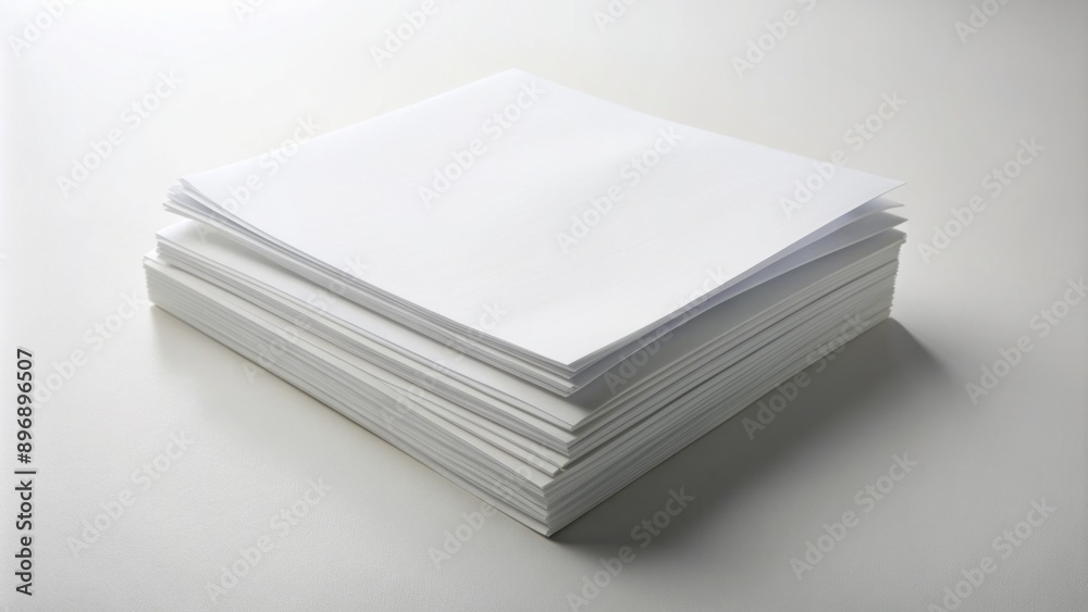 Crisp, blank, and neatly folded white paper sheets lying isolated on a pure white background, showcasing simplicity and clarity. Crisp, blank, and neatly folded white paper sheets lying isolated on a pure white background, showcasing simplicity and clarity.