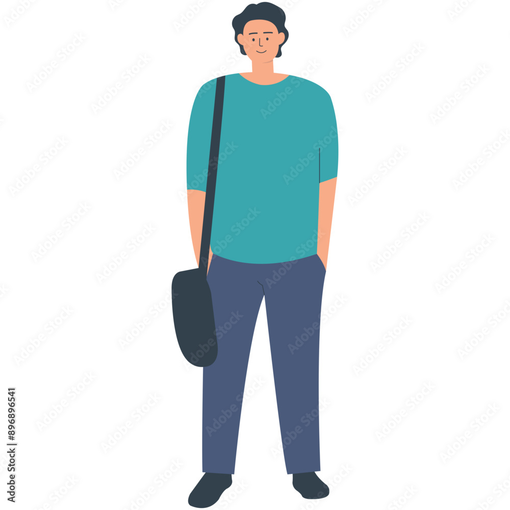 Flat Illustration of Student Character. Vector Clipart Isolated on White Background Flat Illustration of Student Character. Vector Clipart Isolated on White Background