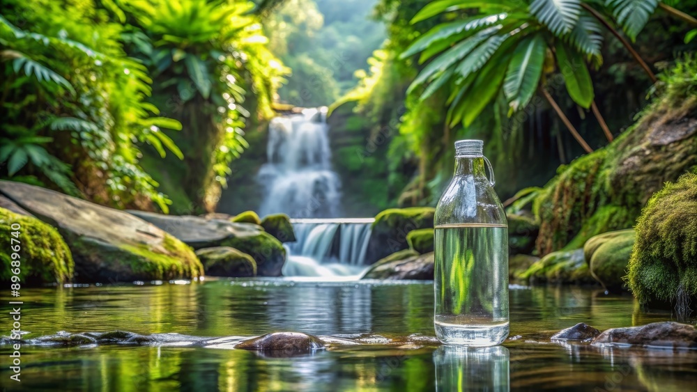 Purified holy water photoshoot in a high-resolution 4K jungle setting with komorebi and godrays, holy water, photoshoot Purified holy water photoshoot in a high-resolution 4K jungle setting with komorebi and godrays, holy water, photoshoot