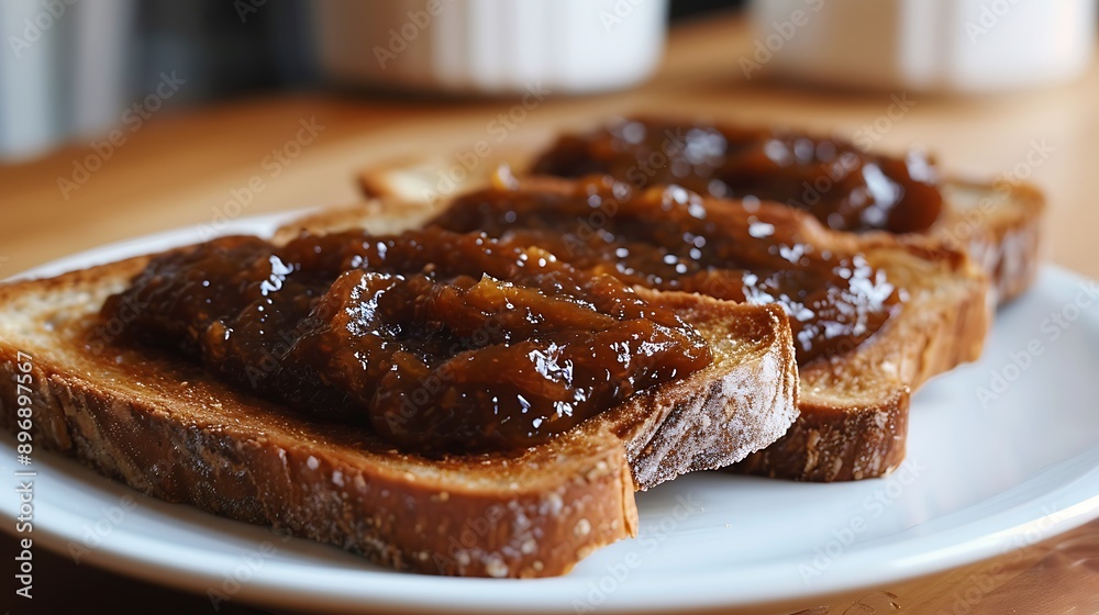 Homemade apple butter on toast Homemade apple butter on toast