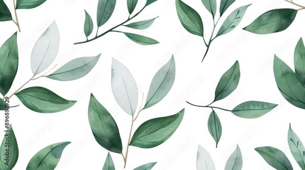 Delicate handpainted foliage pattern featuring vibrant green leaves, perfect for weddings, wallpapers, textiles, and covers. Delicate handpainted foliage pattern featuring vibrant green leaves, perfect for weddings, wallpapers, textiles, and covers.