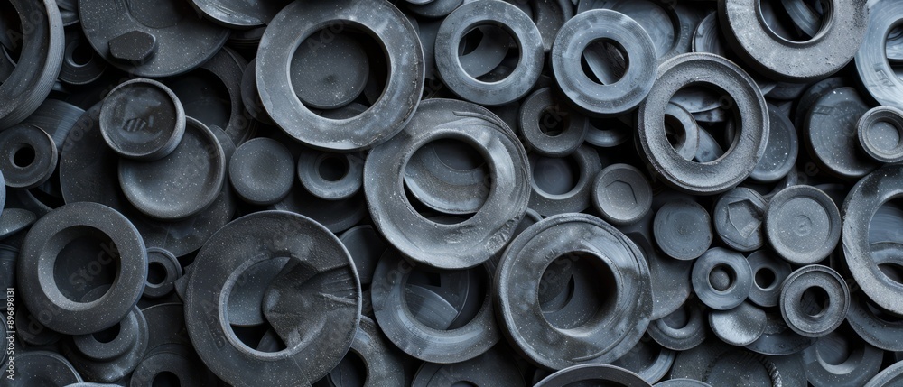 Panoramic close-up, high detail scan of rubber gasket texture, Generative AI Panoramic close-up, high detail scan of rubber gasket texture, Generative AI