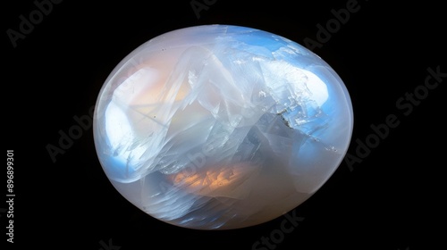 Polished Moonstone CloseUp, SemiPrecious Gemstone Sparkling, Natural Crystal for Jewelry Designs