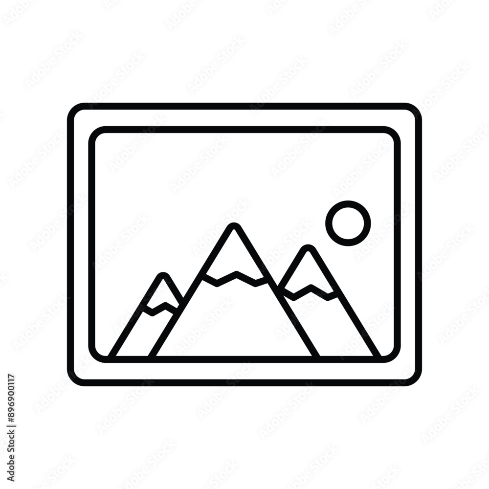 photography gallery line icon with white background vector stock illustration photography gallery line icon with white background vector stock illustration