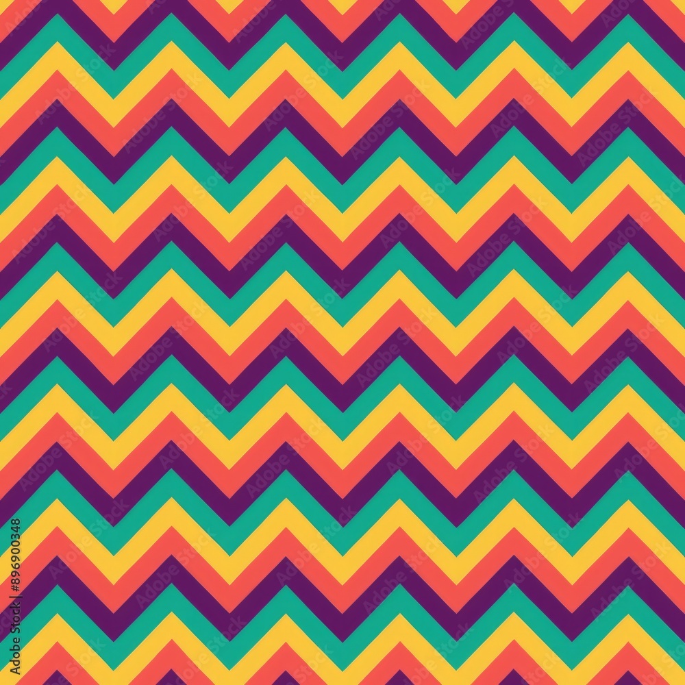 Seamless pattern of rainbow zigzags and waves, Generative AI Seamless pattern of rainbow zigzags and waves, Generative AI