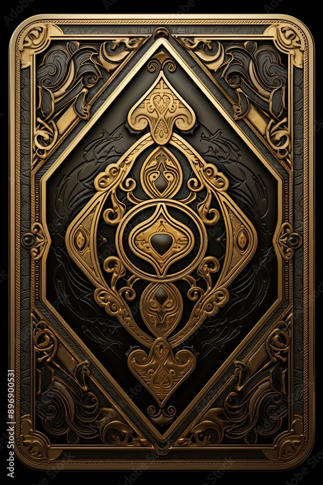 Exquisitely Detailed Ancient Artistic Card with Intricate Historical Patterns and Authentic Medieval Design, an Ideal and Perfect Addition to Any Classic Game Collection