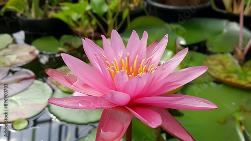 Nymphaea tetragona pink photo