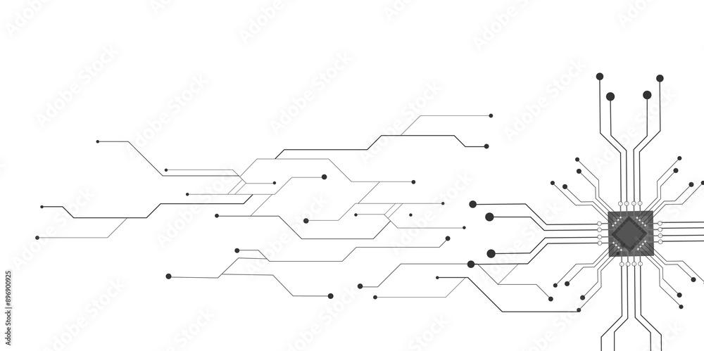 Obraz premium Grey, white Abstract technology background, Vector abstract technology on white background.