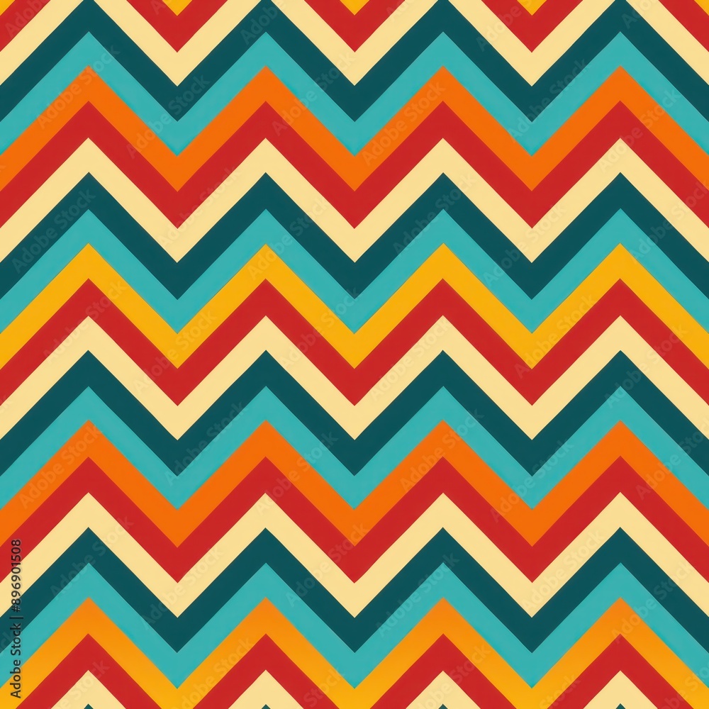 Seamless pattern of vivid chevrons and stripes, Generative AI Seamless pattern of vivid chevrons and stripes, Generative AI