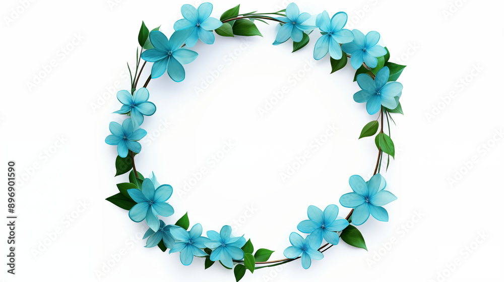 Fototapeta premium blue flowers frame