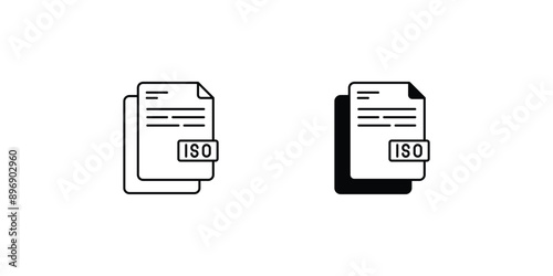 ISO set icon with white background vector stock illustration