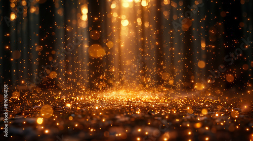 Wallpaper Mural abstract Christmas golden bokeh background with bokeh effects, filled with warm golden lights, with a dreamy appearance of glowing lights, an ethereal, magical, and serene mood for a holiday theme Torontodigital.ca