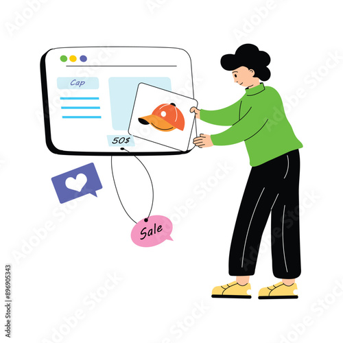 A vector illustration of uploading post