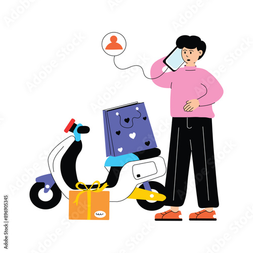 Modern vector illustration of home delivery