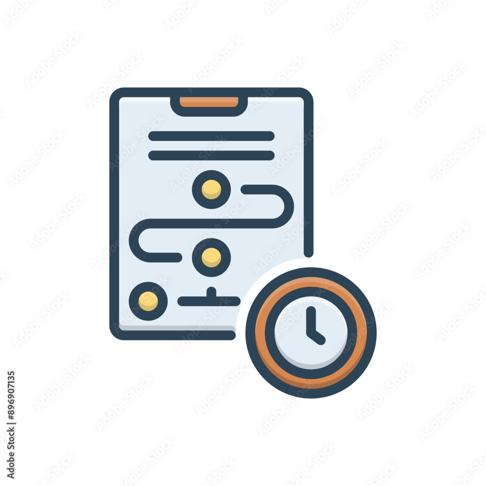 Fototapeta premium Color illustration icon for planning