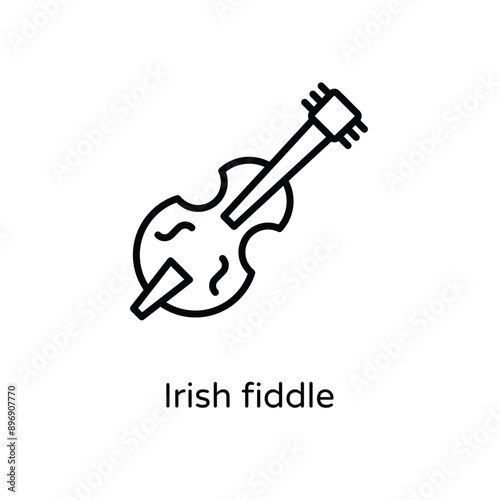 Irish fiddle vector icon