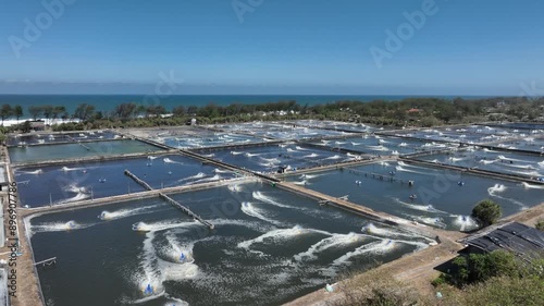 Aerial View of Shrimp Farming in Indonesia photo