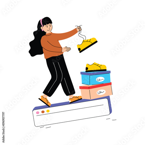 Give a try to this vector illustration of shoes promotion