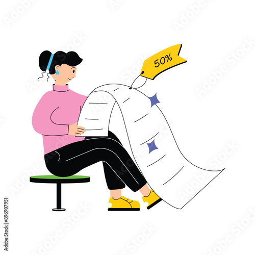 Modern vector design illustration of shopping list