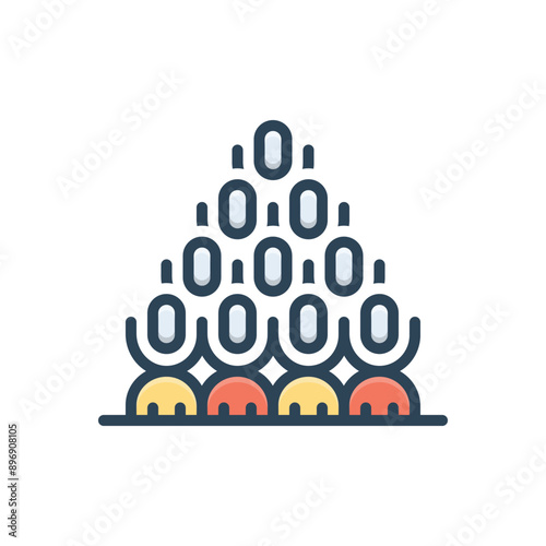 Color illustration icon for community