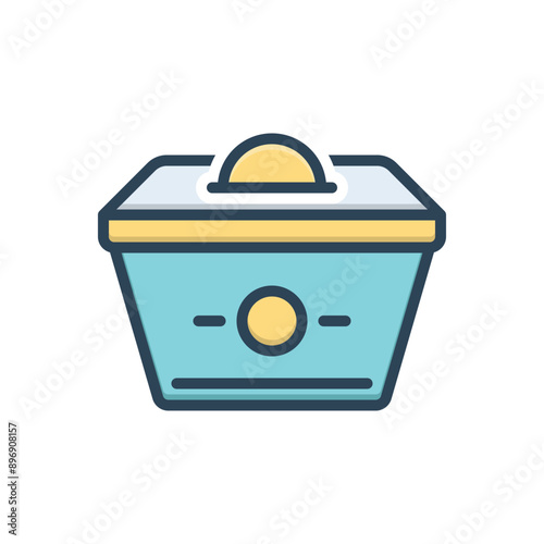 Color illustration icon for donation box