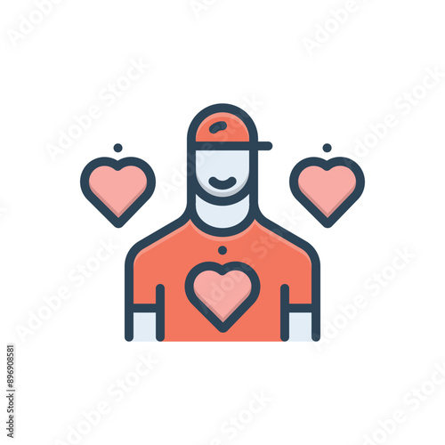 Color illustration icon for volunteers