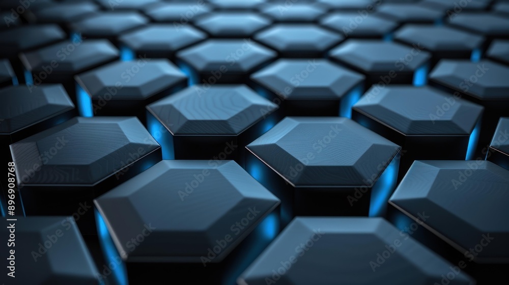 Explore glowing hexagonal patterns and digital lines, showcasing cuttingedge technology on a sleek dark backdrop. Explore glowing hexagonal patterns and digital lines, showcasing cuttingedge technology on a sleek dark backdrop.
