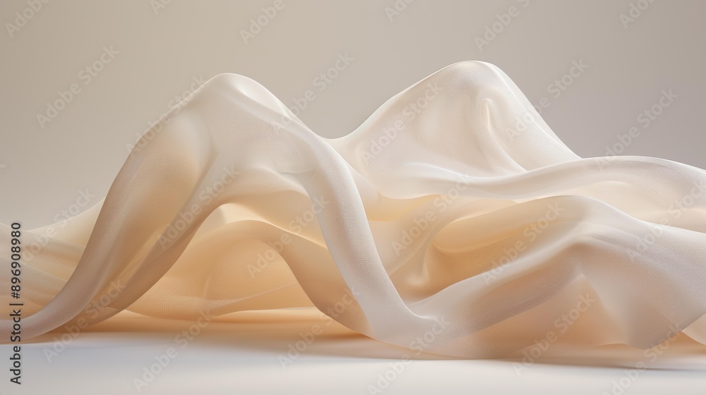 Elevate your style with this elegant white silk fabric, floating gracefully in the wind, perfect for all your luxurious fashion creations.