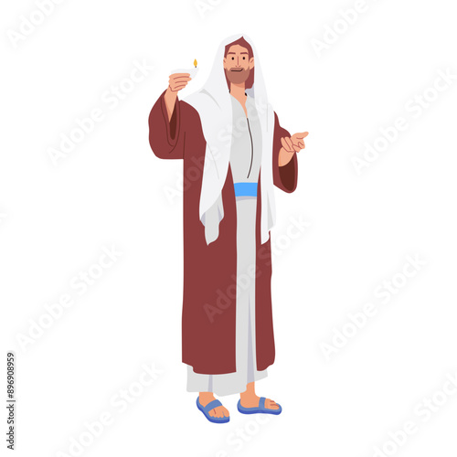 Jesus light illustration in flat style 

